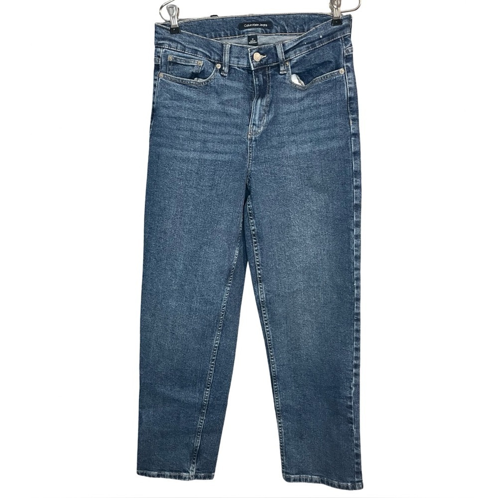Calvin Klein High Rise Straight Blue Denim Jeans